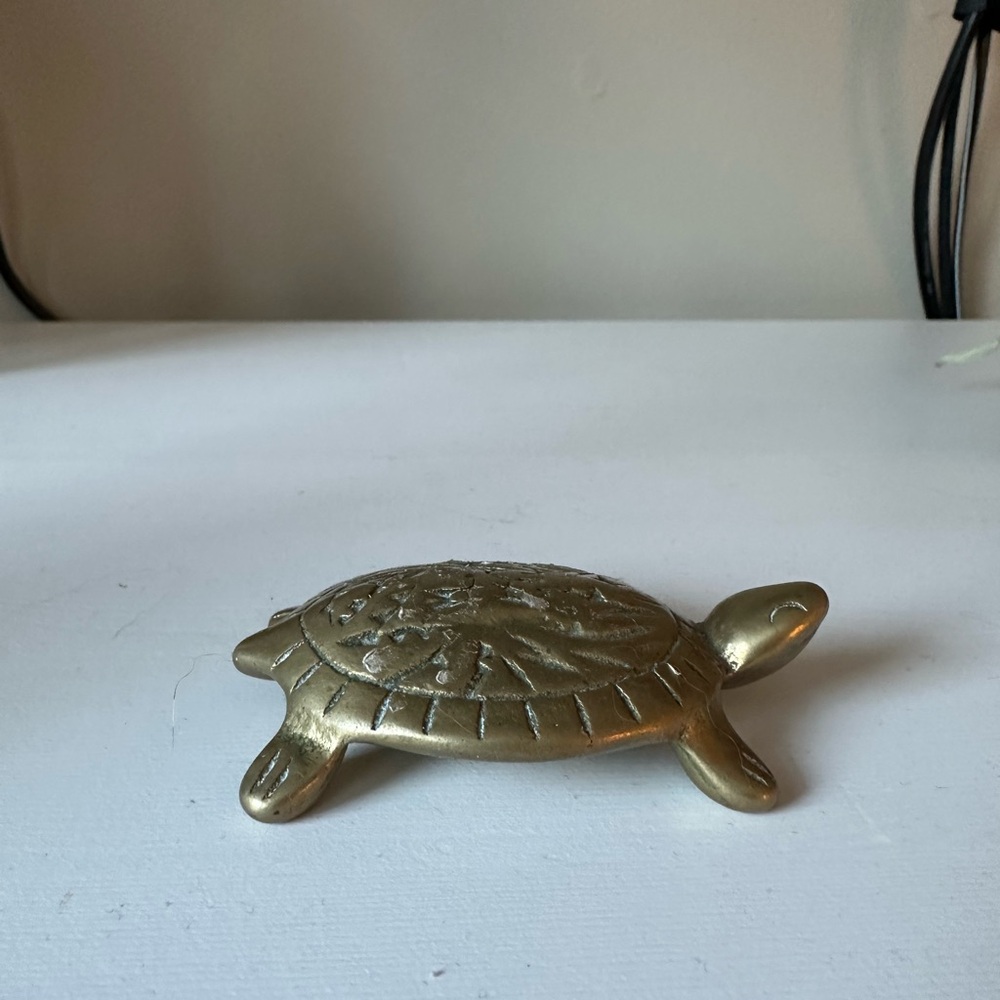 Vintage Brass Turtle Paperweight